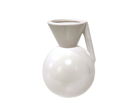 Jarron ceramica Tucci blanco 10x14 cm