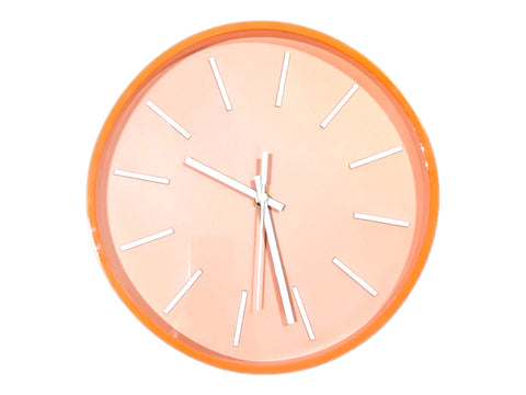 Reloj redondo rosa salmon agujas blancas Apolo 30cm