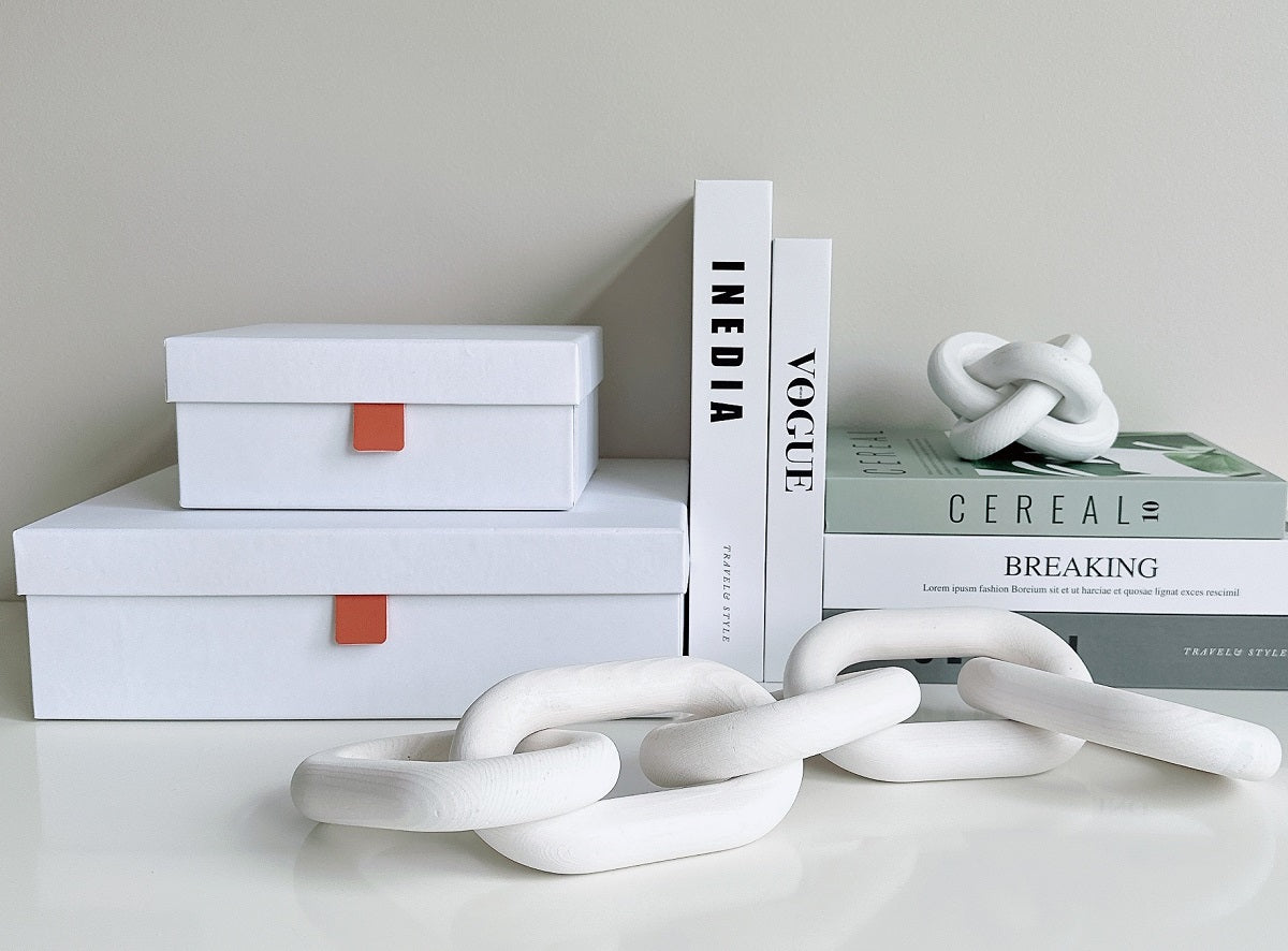 Caja DecoBox White set x 3 20x15x8 I 32x24x9 I 39x26x10 cm