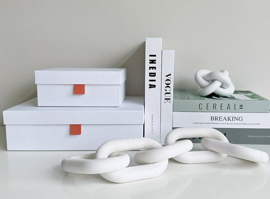 Caja DecoBox White set x 3 20x15x8 I 32x24x9 I 39x26x10 cm