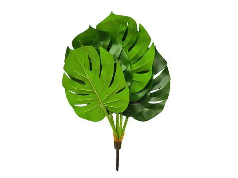 Planta artificial monstera con 5 hojas 43 cm