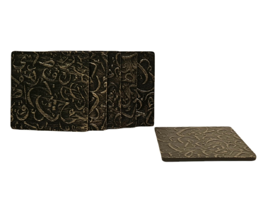 Juego De 10 Posavasos De Madera Sin Tratar, Cuadrados De Madera De