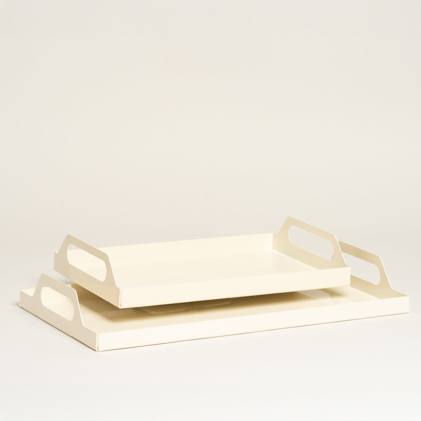 Bandeja metalica Edjy blanca set x 2 20x30x2 cm i 22x40x2 cm