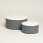 Caja Ambiance cuero gris set x 2 15x8 i 20x10 cm