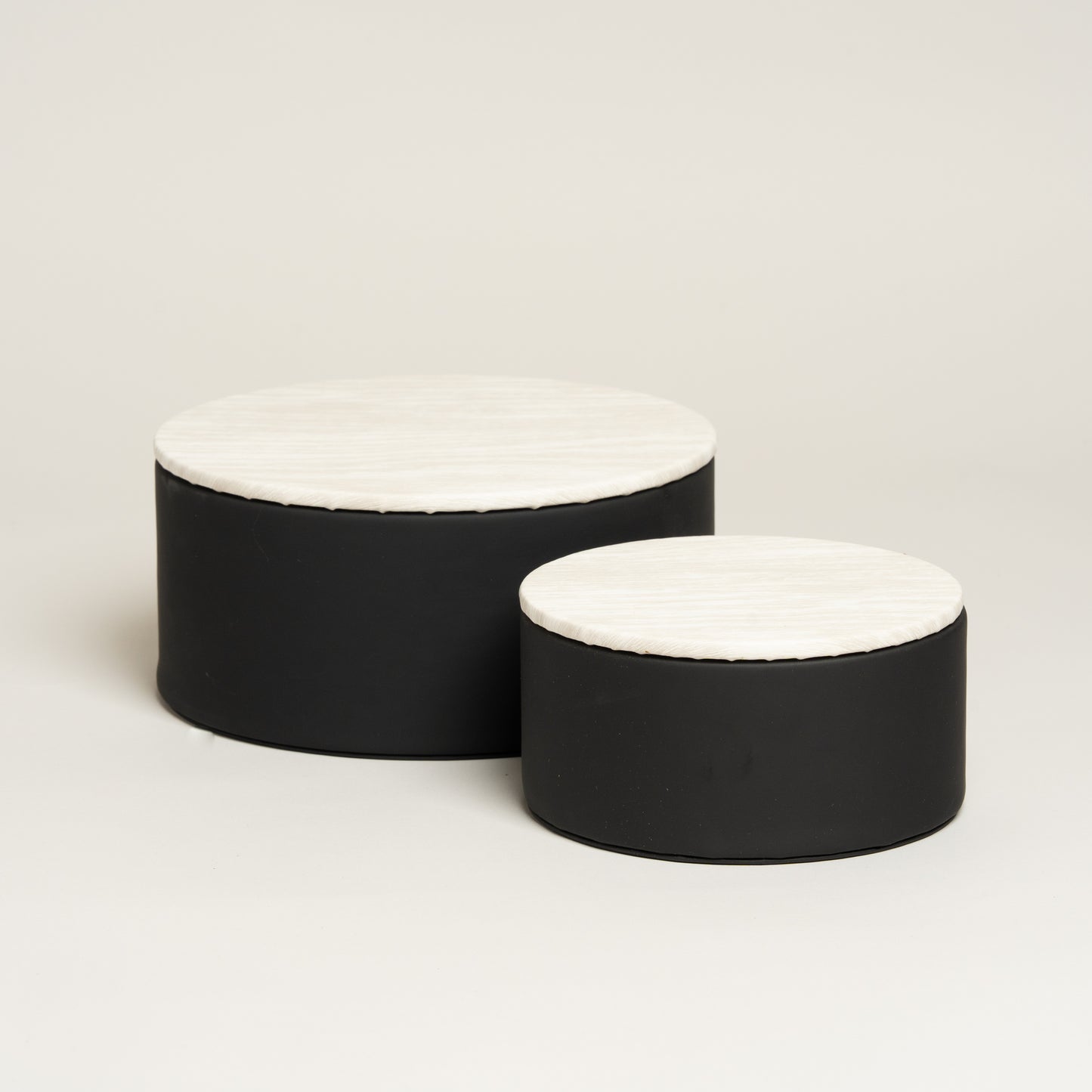 Caja Ambiance cuero negra set x 2 15x8 i 20x10 cm