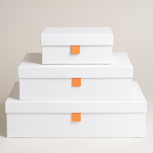 Caja DecoBox White set x 3 20x15x8 I 32x24x9 I 39x26x10 cm