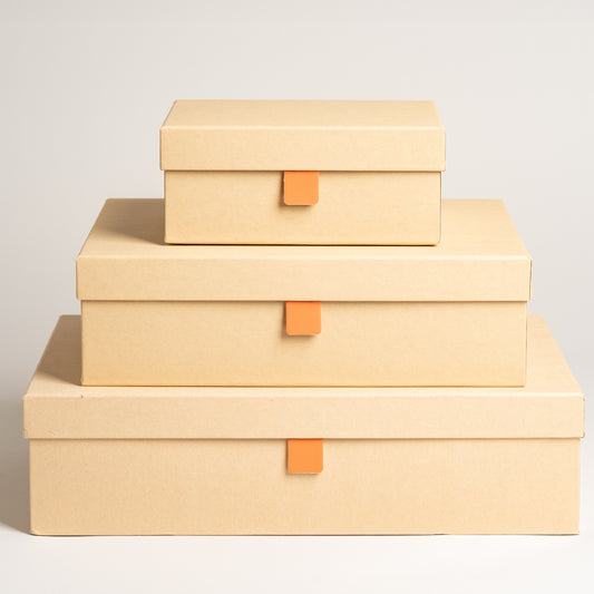 Caja DecoBox Brown set x 3 20x15x8 I 32x24x9 I 39x26x10 cm