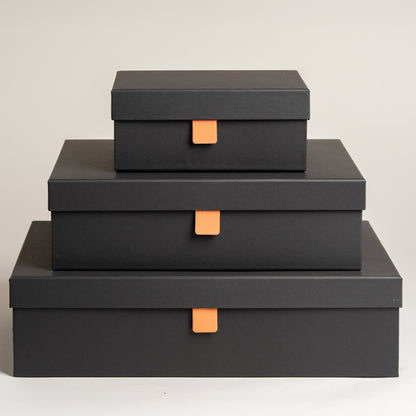 Caja DecoBox Black set x 3 20x15x8 I 32x24x9 I 39x26x10 cm