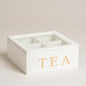 Caja de te madera 4 divisiones Whitney 18x18x7 cm