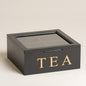 Caja de te madera 4 divisiones Blacky 18x18x7 cm