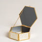 Linea metal alhajero espejado dorado hexagonal Seiya 13x13x5