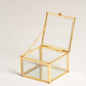 Linea metal alhajero espejado dorado cuadrado Athena 9x9x6 cm