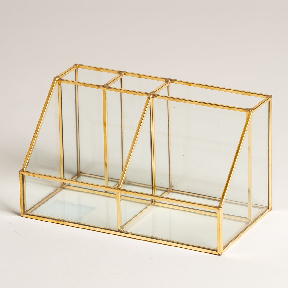 Linea metal organizador decorativo vidriado Camus 18x10x10 cm