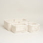 Canasto rectangular Stripey blanco set x 3 23x32x12 i 14x19x10 cm