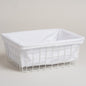 Canasto metalico blanco 28x22x12 cm