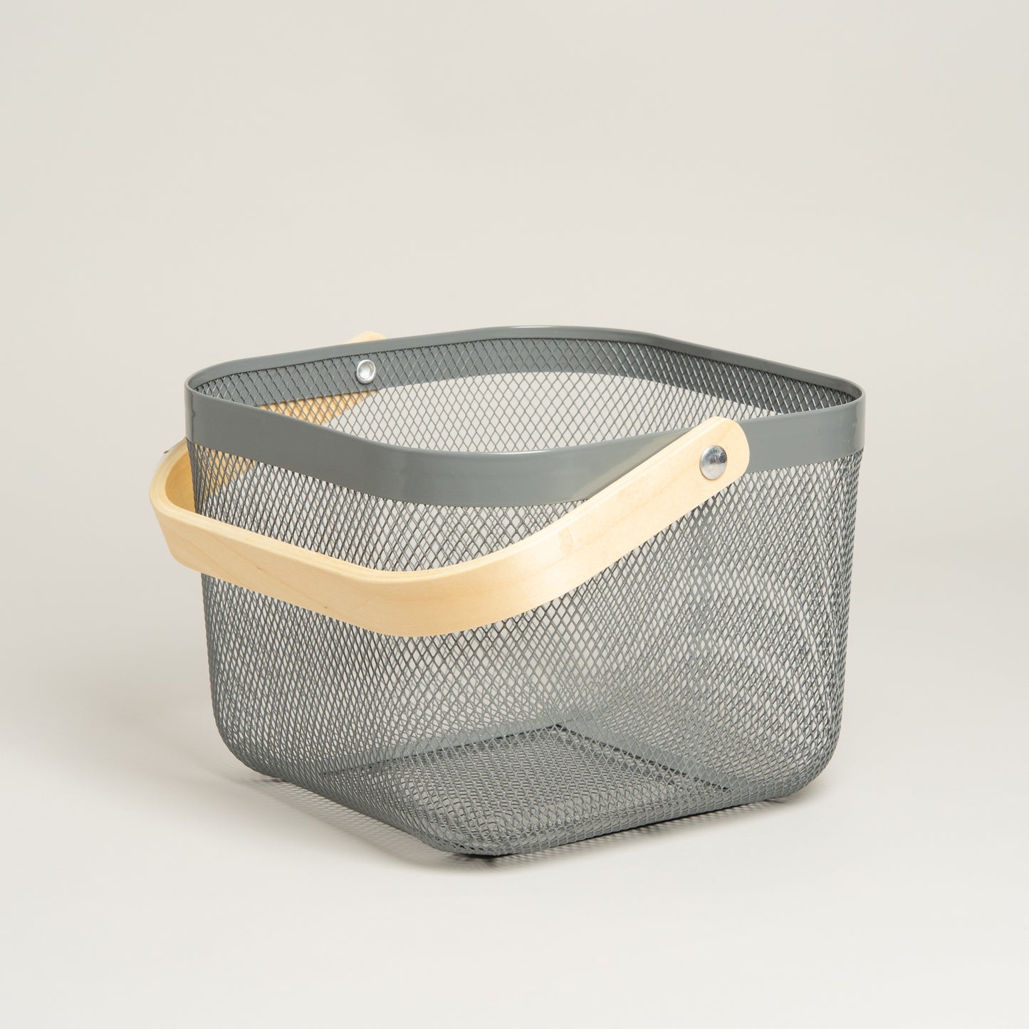 Canasto metalico Panal gris 24x24x18 cm