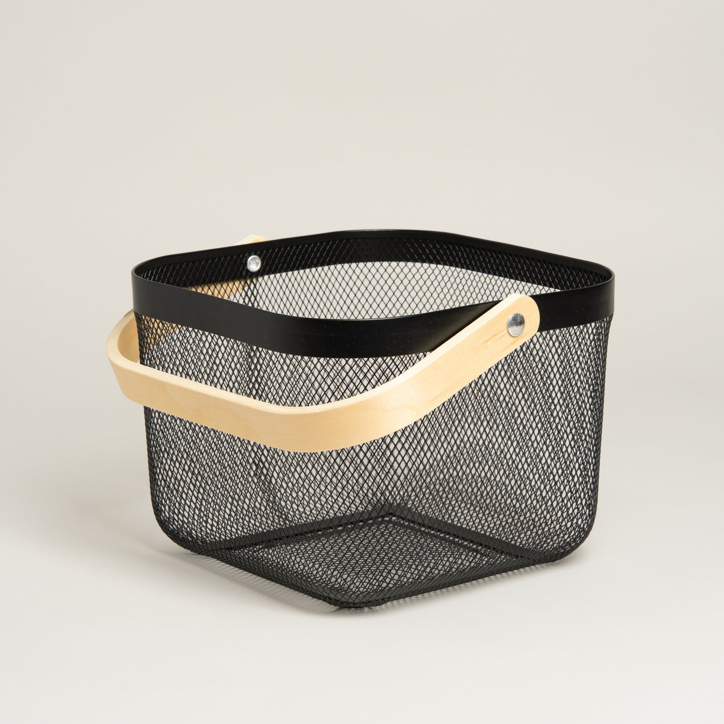 Canasto metalico Panal negro 24x24x18 cm