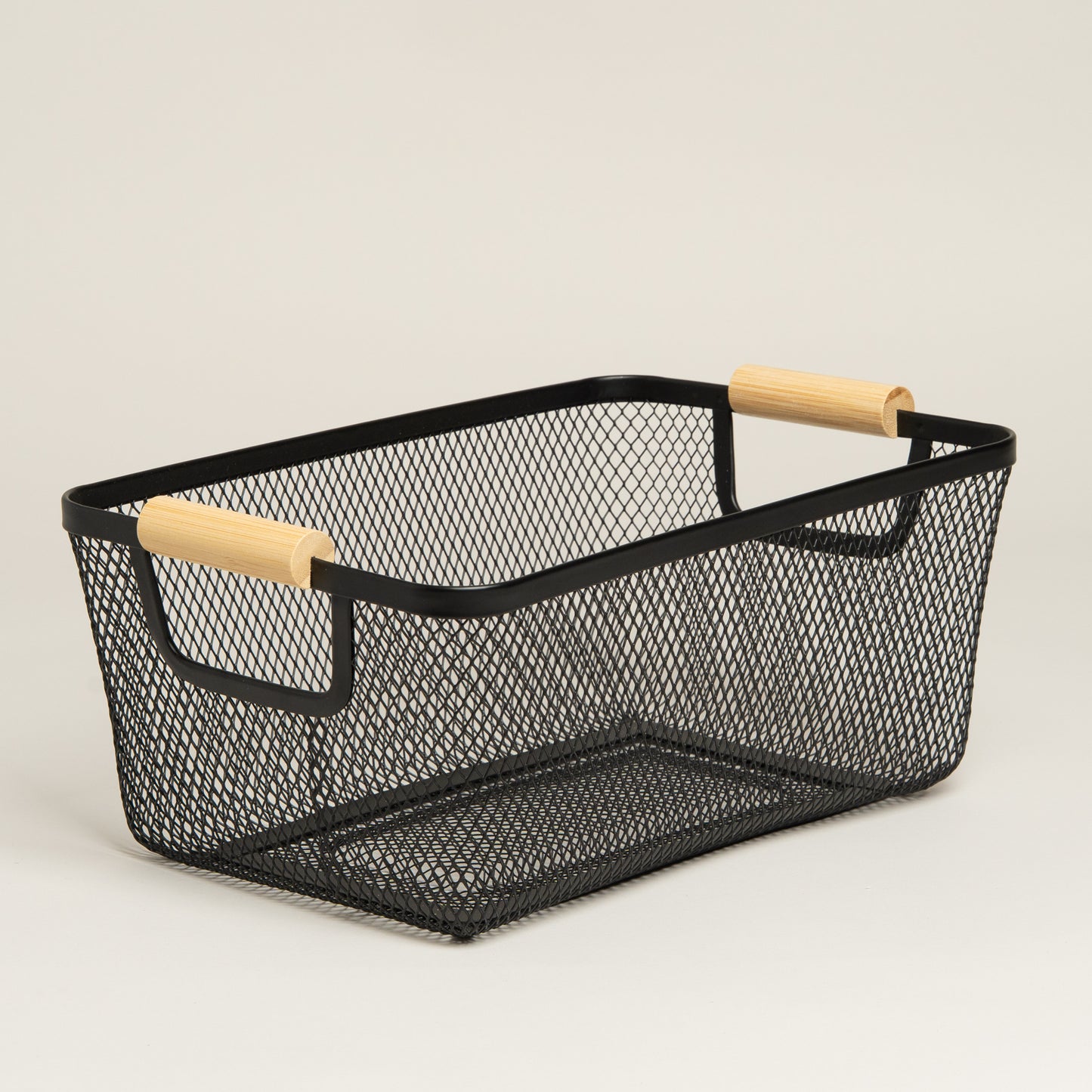 Canasto metalico Panal negro 20x30x15 cm