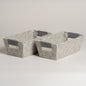 Cesto rectangular gris small Set x 2 30x17x11 cm