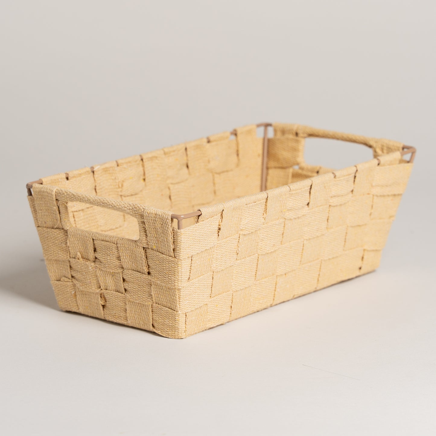 Cesto rectangular beige small 30x17x11 cm