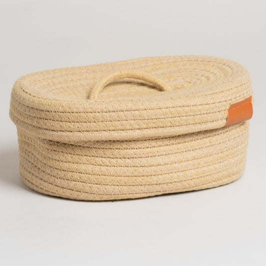 Cesto de algodon yuzo caramel 15x10