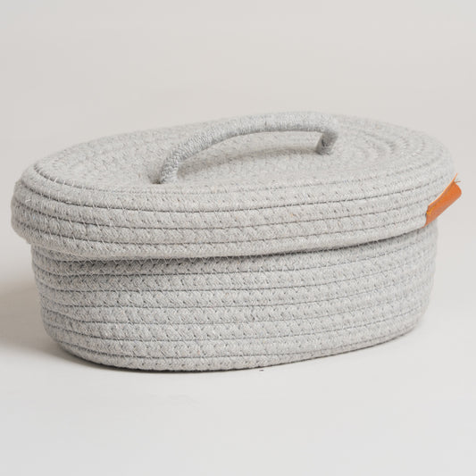 Cesto de algodon yuzo gris 15x10x23