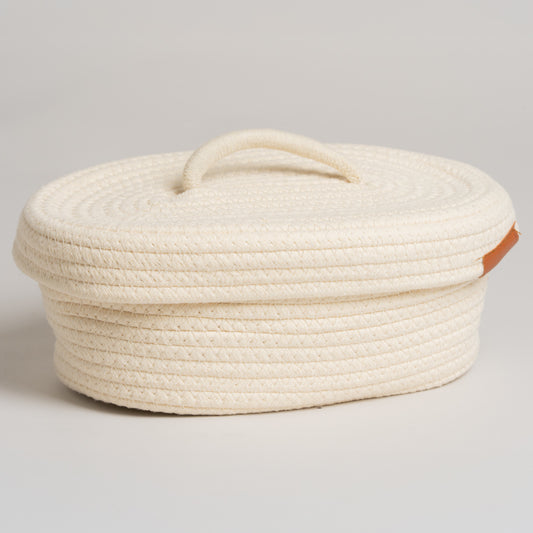 Cesto de algodon yuzo beige 15x10x23