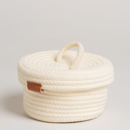 Cesto de algodon yuzo beige 16x12