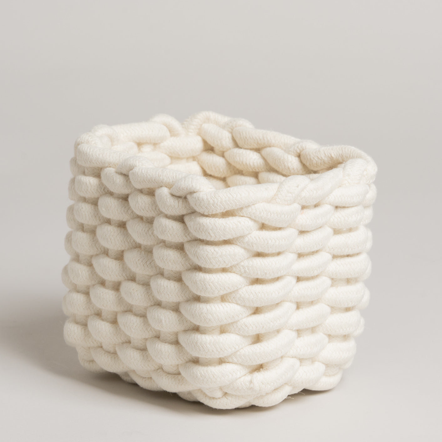 Cesto de algodon Tessuto blanco 17x17x12 cm