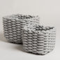 Cesto de algodon Tesstana gris set x 2 18x14x13 I 21x21x13 cm