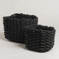 Cesto de algodon Tesstana negro set x 2 18x14x13 I 21x21x13 cm
