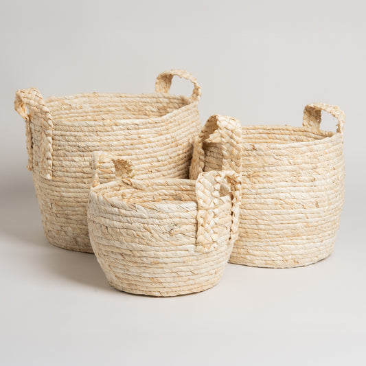 Cesto de seagrass Darla set x 3 30x25 I 23x23 I 18x18 cm