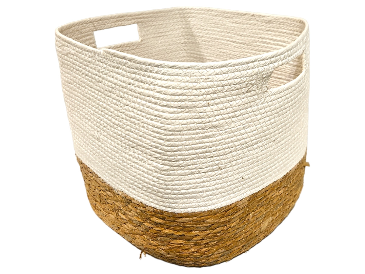 Cesto de seagrass bitono Baggy Flat 34x30x31 cm