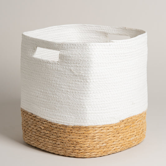 Cesto de seagrass bitono Baggy Flat 34x30x31 cm