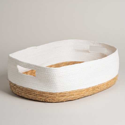 Cesto de seagrass bitono Flat 35x50x15 cm