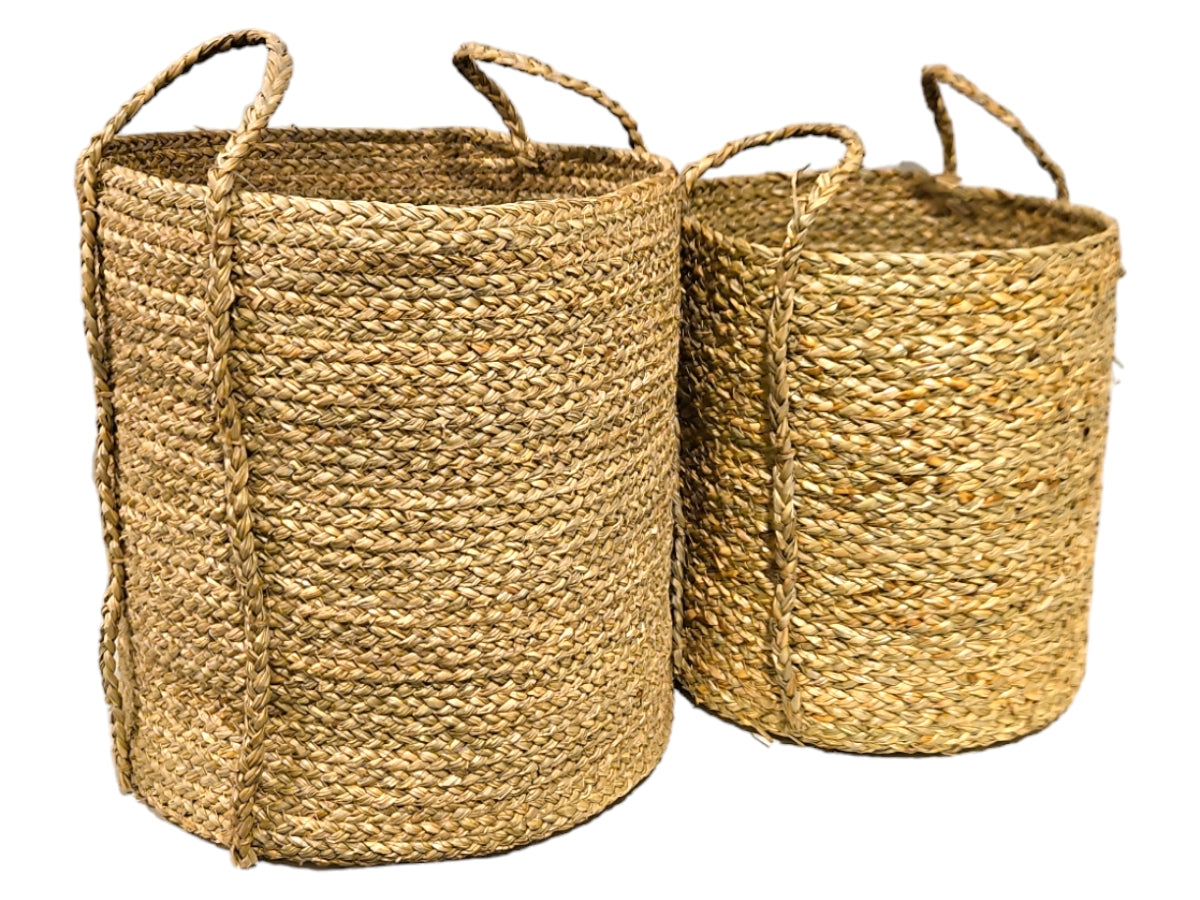 Cesto de seagrass Pidgeott set x 2 30x33 I 35x36 cm
