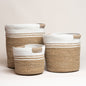 Cesto de seagrass ashford blanco set x 3 20x25 i 30x31 i 25x39 cm