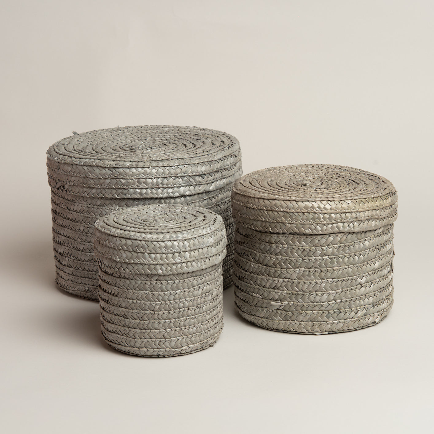 Cesto de seagrass Aura  set x 3 15x15 i 20x16 i 25x18 cm