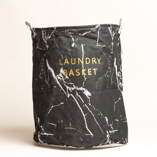 Cesto simil marmol negro polyester 40*50 cm