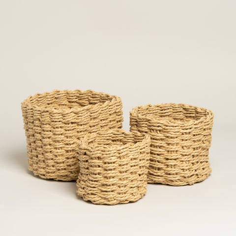 Cesto papel Foxy beige set x 3 17x15 i 15x12 i 12x10 cm