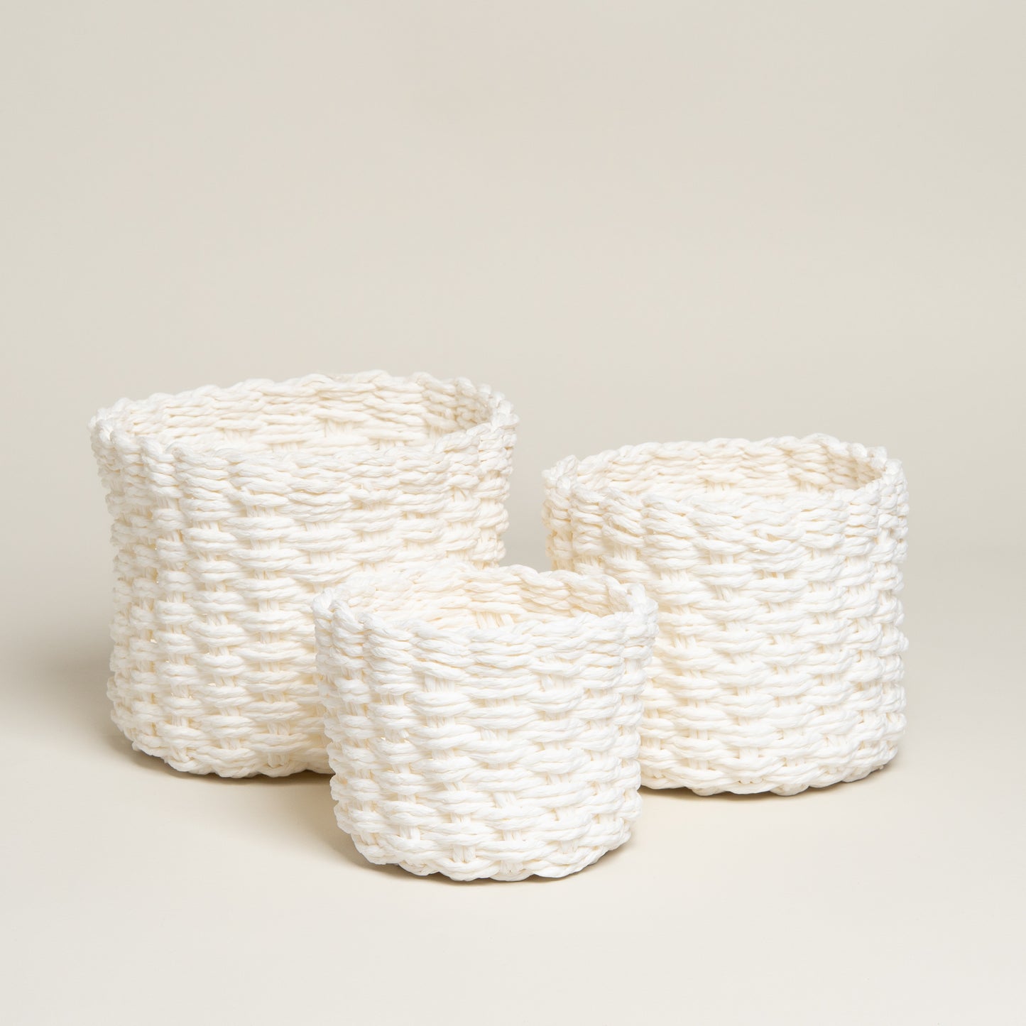 Cesto papel Foxy blanco set x 3 17x15 i 15x12 i 12x10 cm