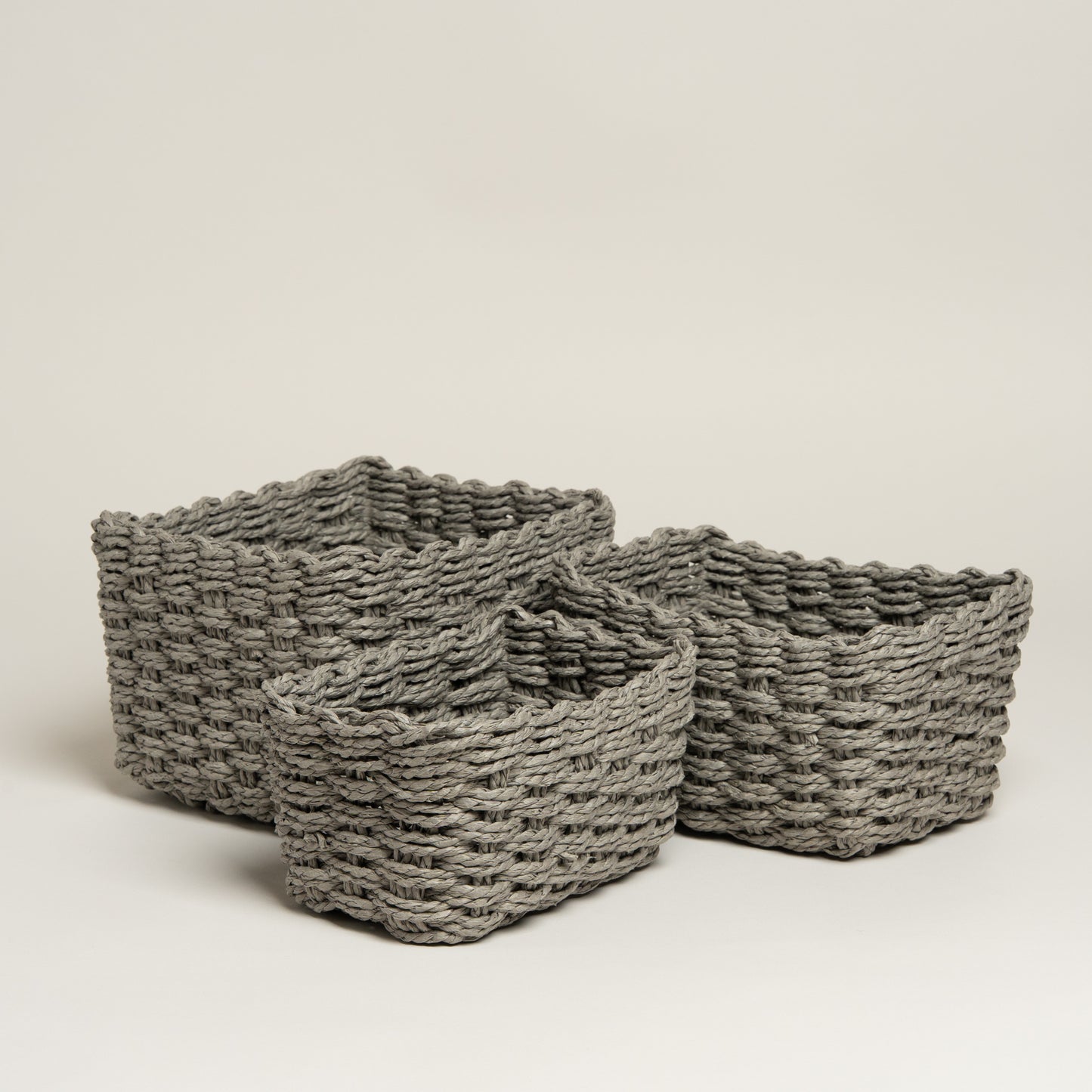 Cesto papel Glidy gris set x 3 22x17x13 i 20x14x11 i 10x12x18 cm