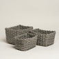 Cesto papel Glidy gris set x 3 22x17x13 i 20x14x11 i 10x12x18 cm