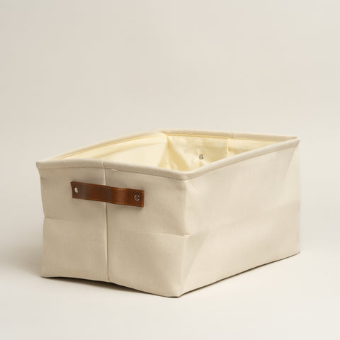 Cesto rectangular Luster crema 30x40x20
