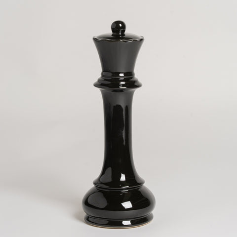 Pieza de ajedrez ceramica negra Reina 10x30 cm