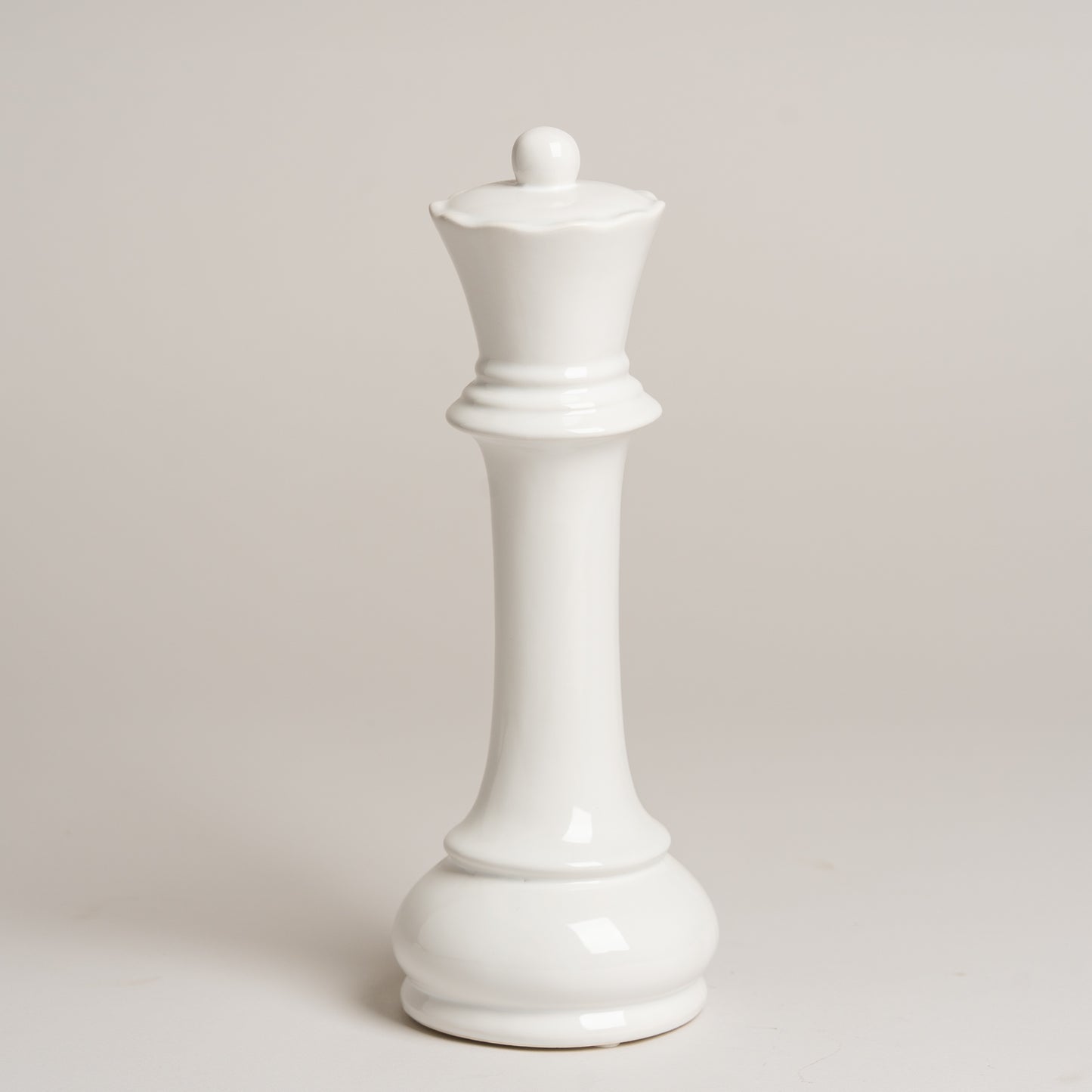 Pieza de ajedrez ceramica blanca Reina 10x30 cm