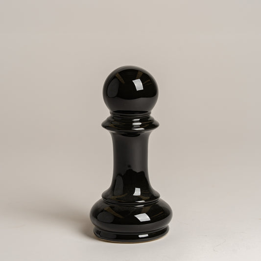 Pieza de ajedrez ceramica negra Peon 19x8 cm