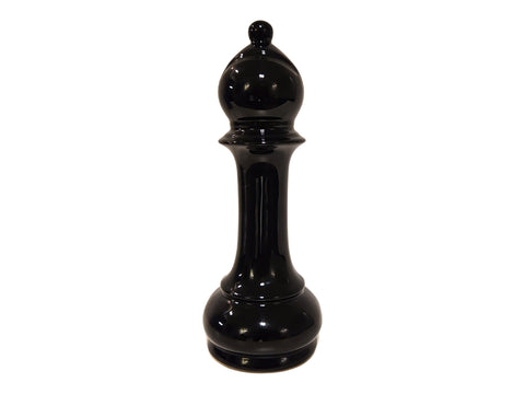 Pieza de ajedrez ceramica negra Alfil 9x27 cm