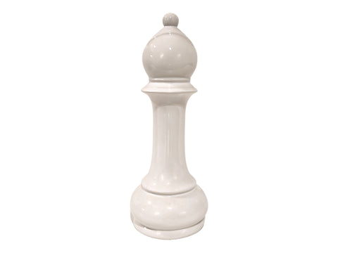 Pieza de ajedrez ceramica blanca Alfil 9x27 cm