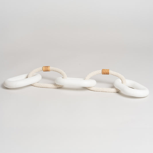 Cadena decorativa LongChain Cotton blanca 55x10 cm